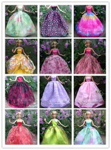 10 Pcs Doll Dresses Handmade Gown Dress Clothing For Barbie Doll Free shipping Different Colors Styles
