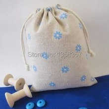 100 шт./лот джута/лен drawstring подарочные пакеты для косметики/Кольцо/брелок упаковка, размеры на заказ, различные цвета