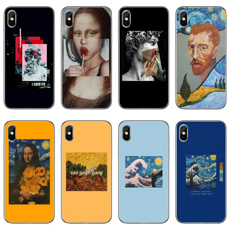 

Aesthetic Van Gogh Mona Lisa David phone case For Huawei Honor 10 9 Lite 8 8C 8X 7C 7X 7A 6C pro Play 6X 6A 5A LYO-L21 V8 V10