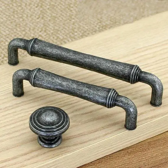 3.75" 5" Antique Silver Black Door Knobs Pull Handle / Dresser