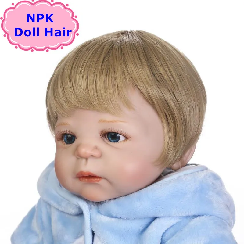 NPK Мода 55-57 см Bjd/SD/Reborn кукла волосы парик мальчик Reborn Baby Doll Sticked волосы парик Bonecas Reborn волосы парик для мальчиков куклы