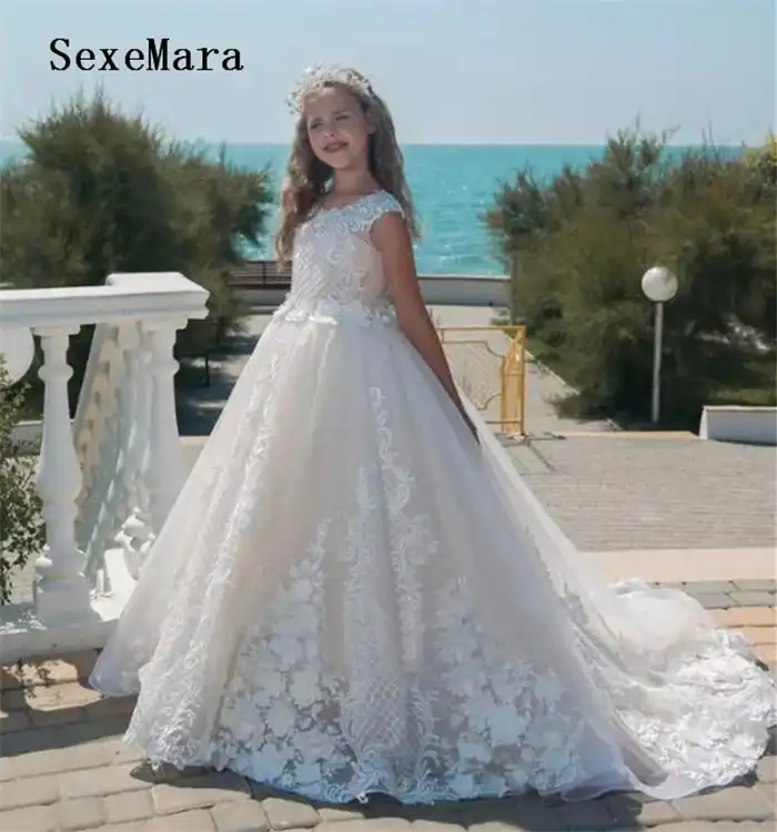 ivory ball gown flower girl dress