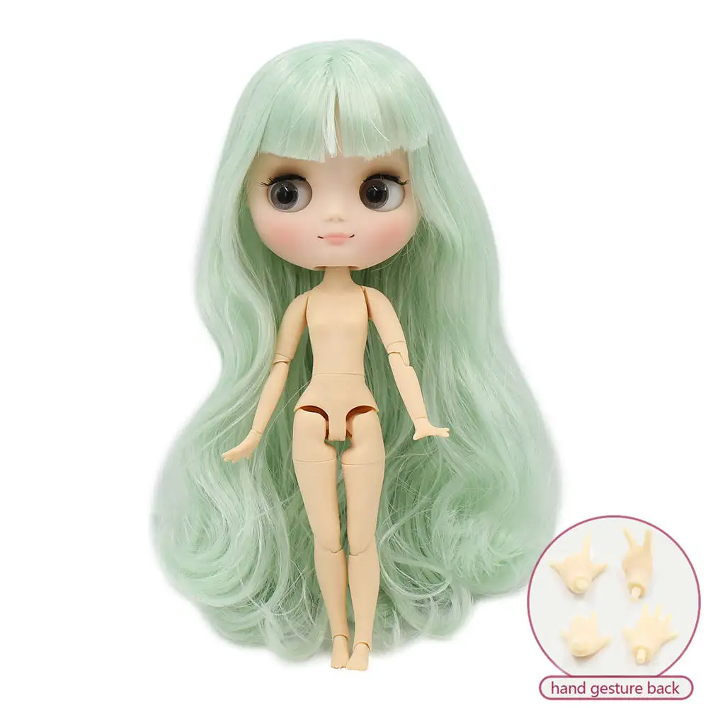 Middie blyth nude doll 20cm JOINT body Frosted face with makeup gray eyes multiple hair color DIY toys gift  gestures 17