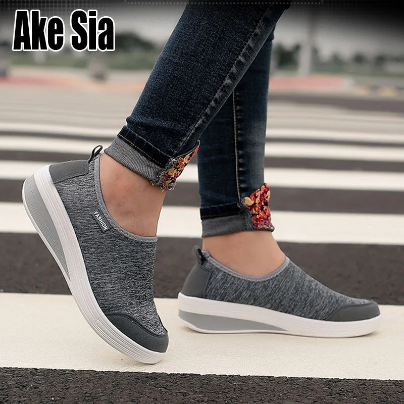 

Ake Sia Lady Girl Women Spring Vogue Knitting Mesh Air Lazy Slip On Casual Plimsolls Moccasin Zapatillas Flat Leisure Shoes A035