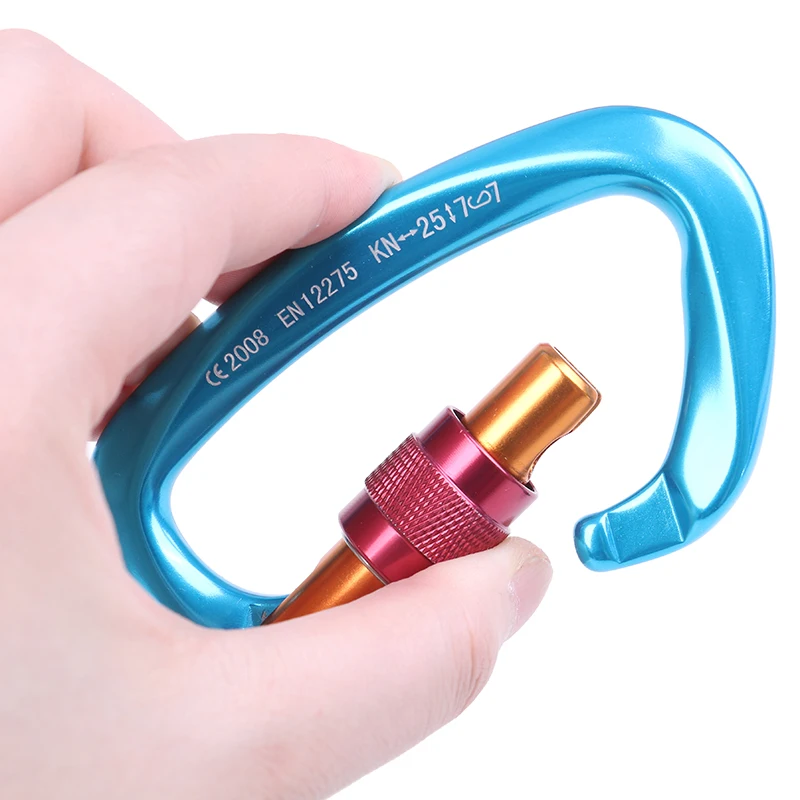 Professional Climbing Carabiner D Shape Climbing Buckle Lock Security Safety Lock Outdoor Climbing Equipment Accessories