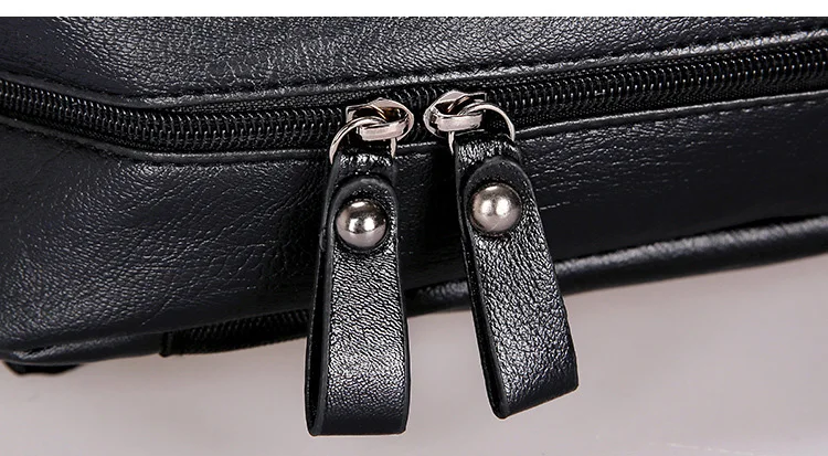 Mochila Da Escola mochila Saco de Viagem Dos Homens De Couro Preto
