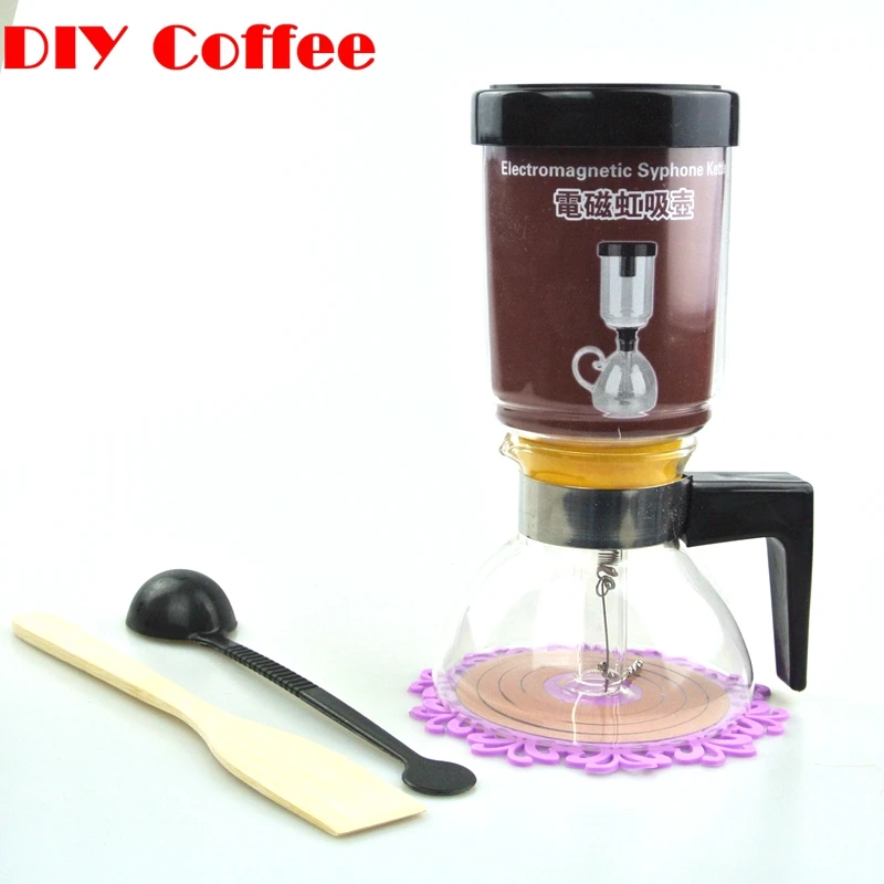  1PC High quality 3-5 cups tea siphon glass percolator coffee maker Electromagnetic Syphon Kettle 