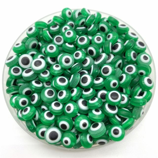 8mm Oval Shape Spacer Beads Evil Eye Beads Stripe Resin Spacer Beads For Jewelry Making Bracelet Necklace Charms