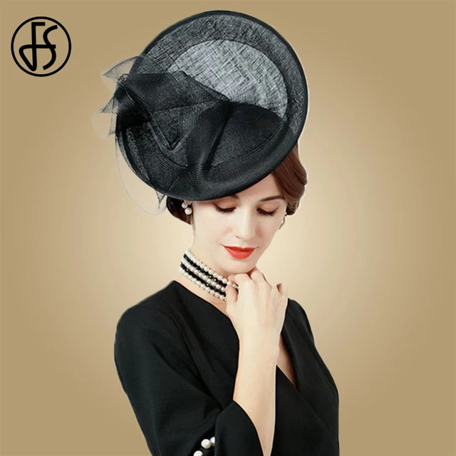 FS European Hat Wedding Women Fascinators Black Ladies Church Hats