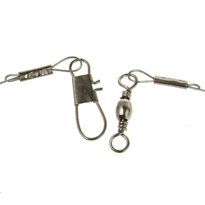 

5 Pcs Fishing Wire Leader Trace With Snap Fishing Wire Line Leash Lure Fishhook Line Trace Wire Leader Swivel Snap Spinner Shark