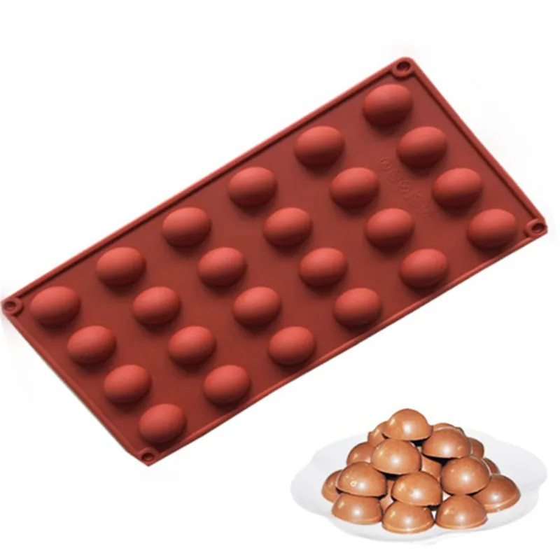 

TTLIFE 24 Hole Ball Round Shape Silicone Mold Fondant Cake Pastry Soap Jelly Pudding Ice Baking Mould Chocolate Decorating Tool