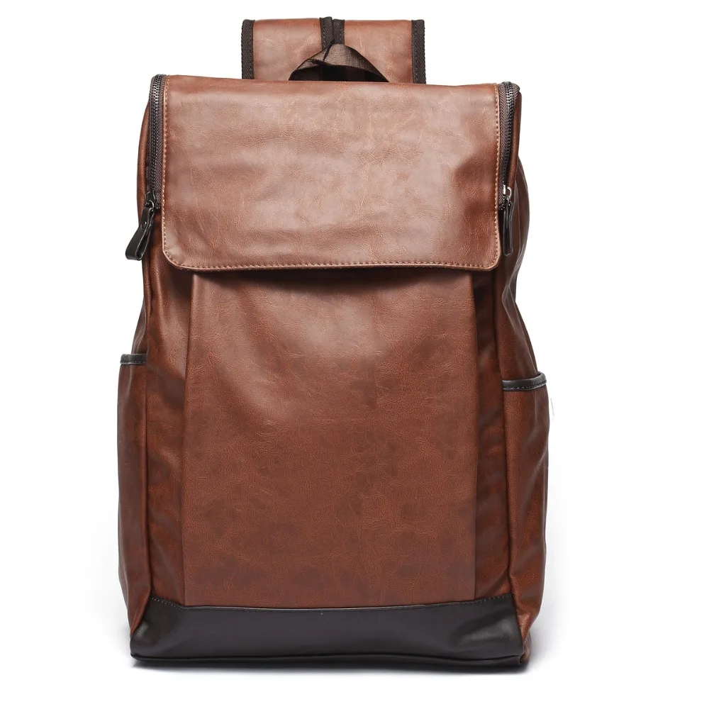 

Brand fashion leather backpack men casual men's backpack student school bag travel backpacks daypack mochila escolar bookbag