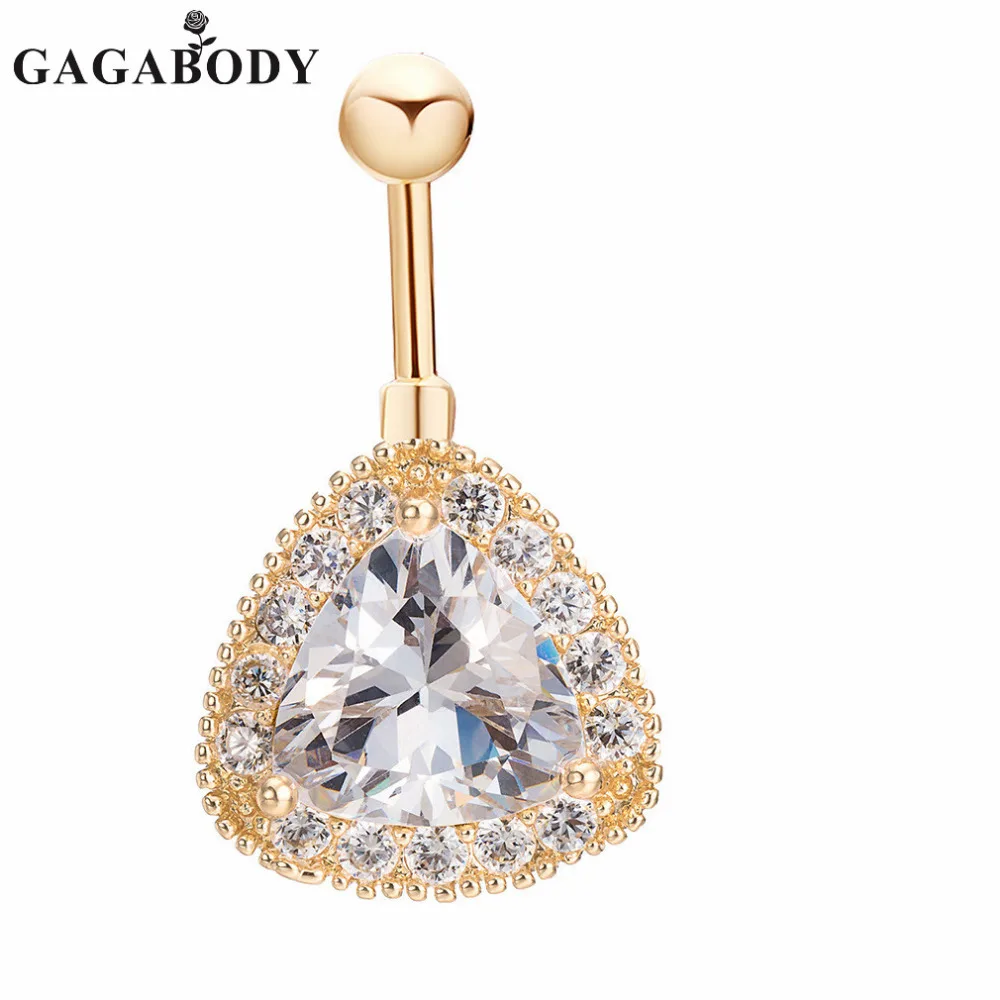 2017 New 14G Teardrop Navel Ring Dangle with Clear Zircon 316L Surgical Steel Women Body 2017 New 14G Teardrop Navel Ring Dangle with Clear Zircon 316L Surgical Steel Women Body
