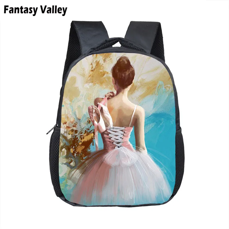 

Ballet Dancing Girl Painting Small Backpack Children School Bags Kindergarten Backpack Baby Mini Toddler Bags Kids Book Bag Best