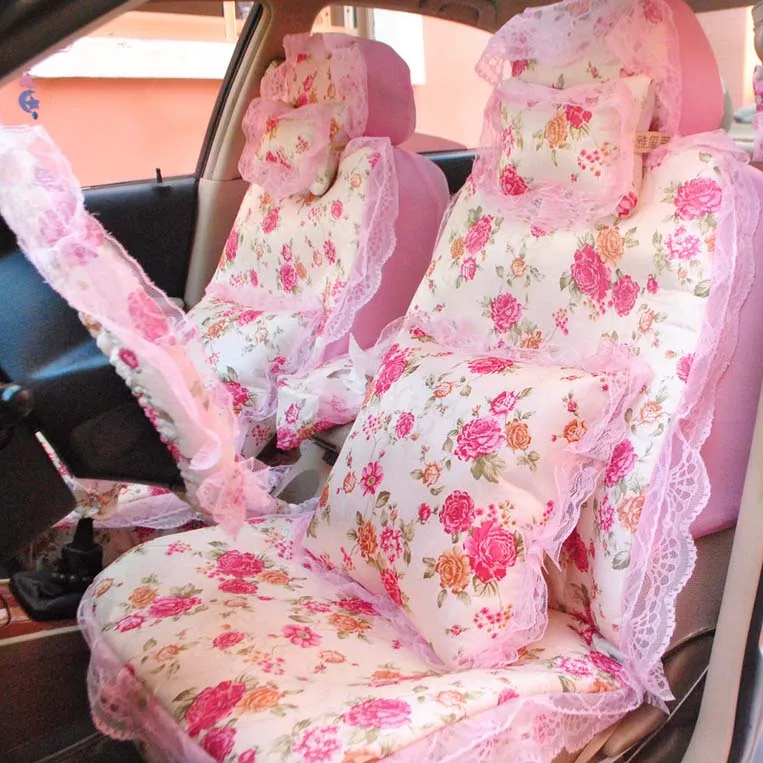 Lovely princess lace style car seat cover cushion 5 pieces / set 2016