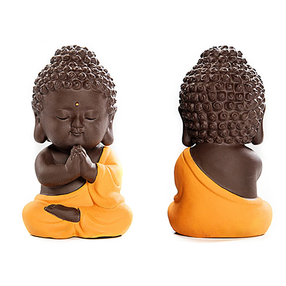 Керамическая статуэтка татхагата Будда, украшение автомобиля, автомобильная приборная панель, Будда, монах, украшение, аксессуары