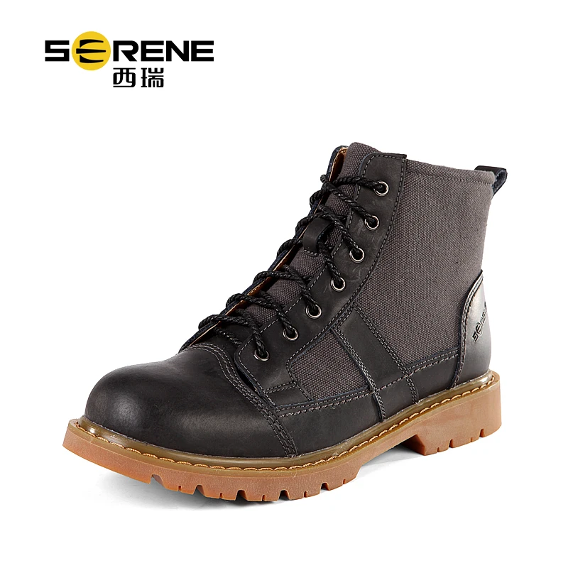 

SERENE 3250 Style Men's Tooling Boots Autumn Spring British Split Leather Martin Boots High Top Retro Casual Leather Boots