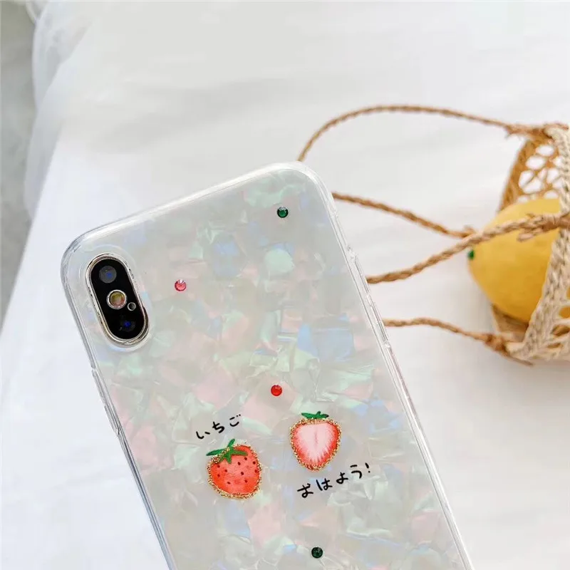 Ourdeals эпоксидный цветной чехол для телефона iphone 6s 6 8 7plus XS MAX XR X Fresh lovely fruit smooth