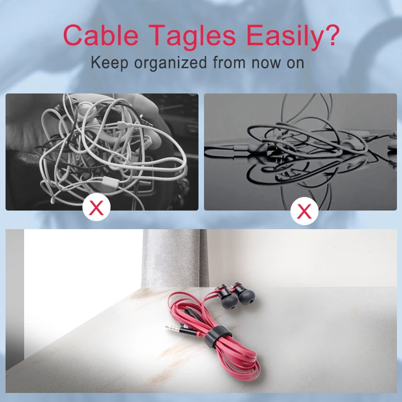!ACCEZZ USB Cable Organizer Wire Winder Headphone Earphone Holder Mouse Tape Cord Clips Magnetic Protector Management For iPhone