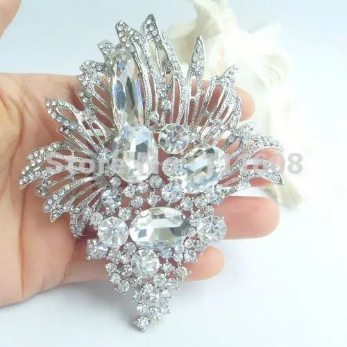 

Bridal Costume Jewelry Bouquet Wedding Bridal Rhinestone Crystal Flower Brooch Pin Bridesmaid Jewelry EE04075