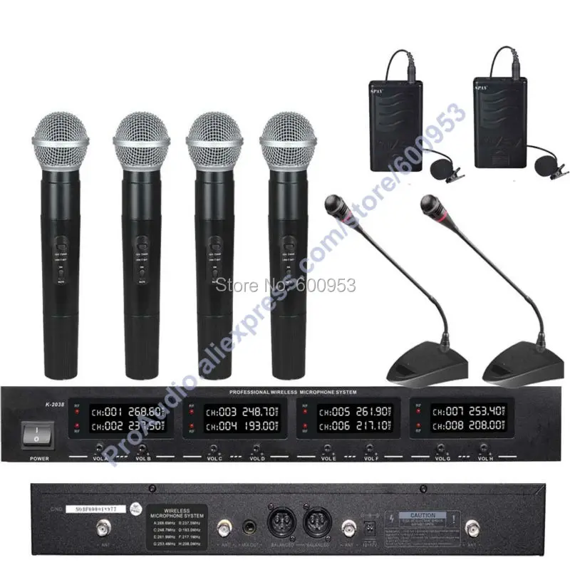 الدرجة الأولى الرقمية اللاسلكية نظام الصوت الميكروفون mic-4 المحمولة 2 lavalier 2 اجتماع المكتب معقوفة ميكروفون المؤتمر