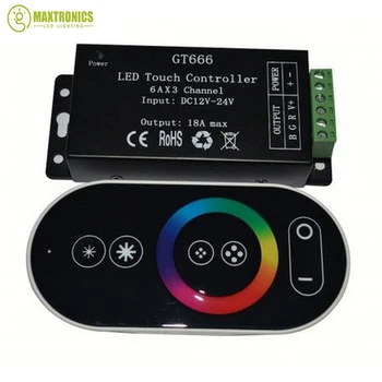 

1 pcs DC12-24V 6Ax3channel RBG controller GT666 Touch led controller for led strip led light lamp Free shipping