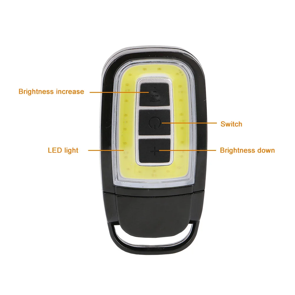 Портативный COB светодиодный фонарик USB Перезаряжаемый Автомобильный ключ фонарь Водонепроницаемый фонарь 3 режима со встроенным аккумулятором для кемпинга