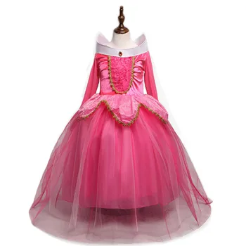 

Girls sleeping beauty princess elo dress Christmas dress mesh long-sleeved dress show dress Free Shipping DR19067