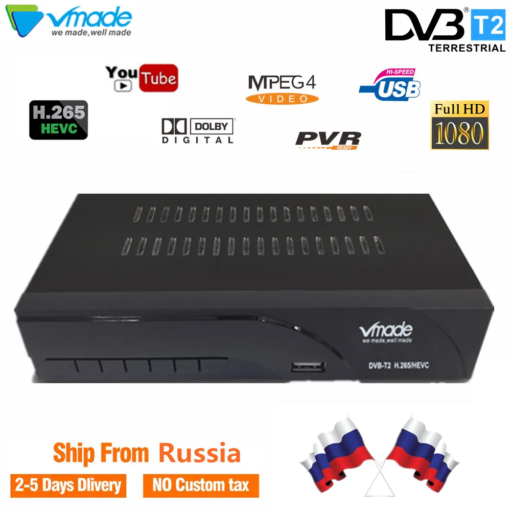 

Vmade DVB-T2 digital Terrestrial receiver support H.265 /HEVC dobly AC3 youtube dvb t2 8943 tv tuner Hot sale from Spain Russia