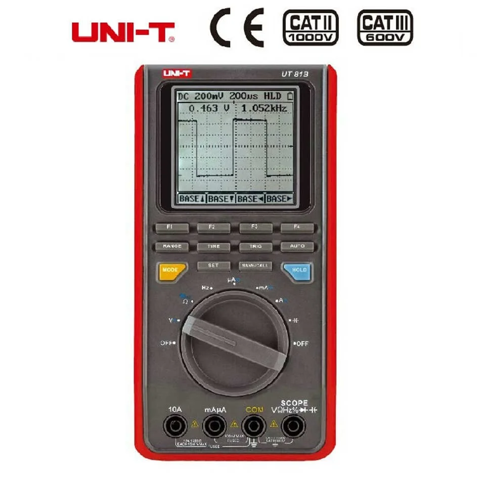 

UNI-T UT81B Handheld LCD Scopemeters Oscilloscope 8MHz 40MS/s Real-Time Sample Rate Digital Multimeters With USB Interface