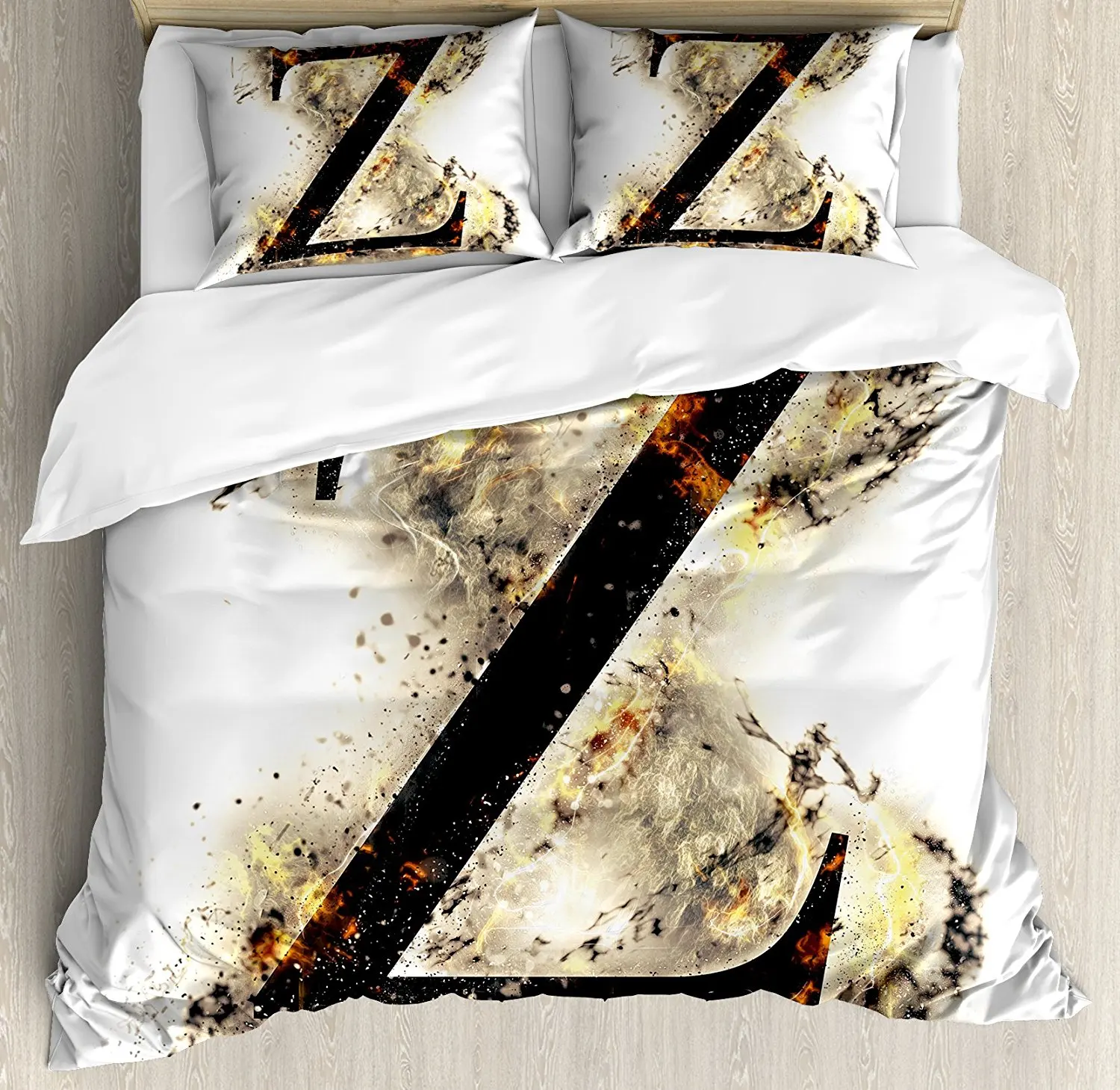 Us 106 25 31 Off Letter Z Duvet Cover Set Alphabet Character Capital Z In Burning Medieval Gothic Surrounded Decorative 4 Piece Bedding Set In