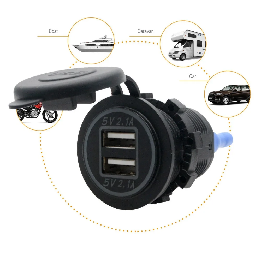 Dual USB Car Charger Cigarette Lighter Socket Splitter 12V Charger Power Adapter Car Charger Power Adapter Car Styling