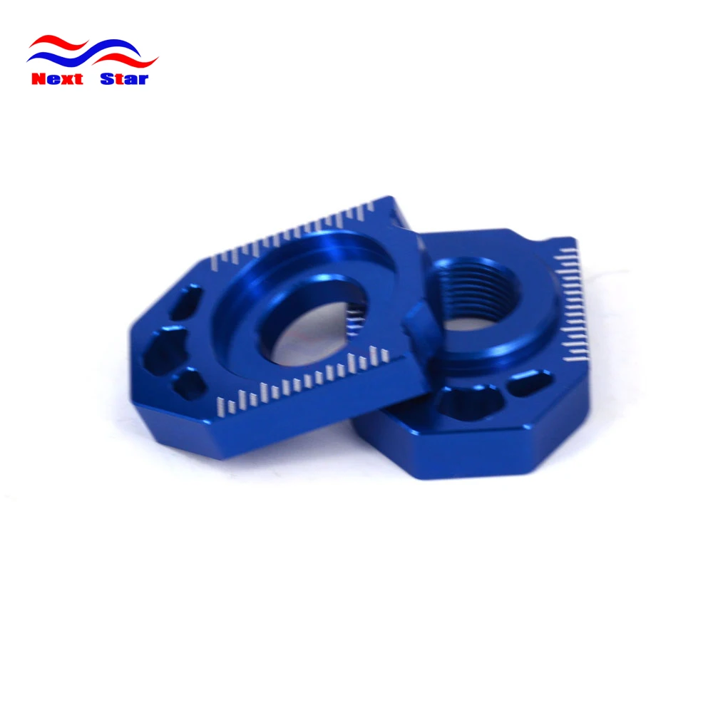 Motorcycle Blue CNC Rear Chain Adjuster Axle Block For HUSQVARNA TC TE TX FC FE 85 125 150 200 250 300 350 450 501