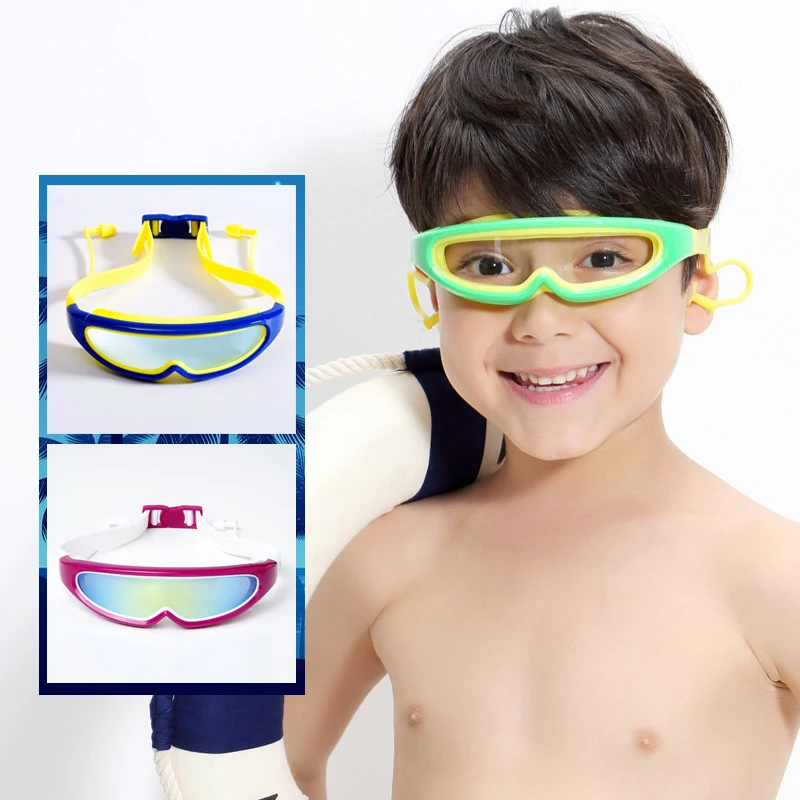 

Children Swimming Goggles Anti Fog Waterproof kids Cool Arena Natacion Swim Eyewear With Earplug Professional Swimming Glasses