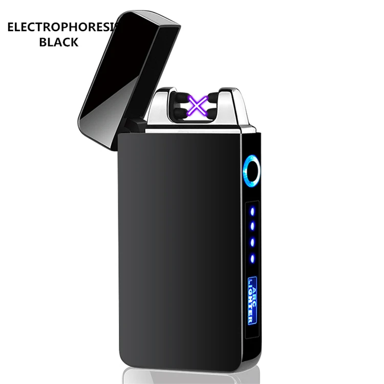 Double Arc allume-cigare électronique coupe-vent sans flamme briquets électriques USB Rechargeable Plasma briquet accessoires de fumer