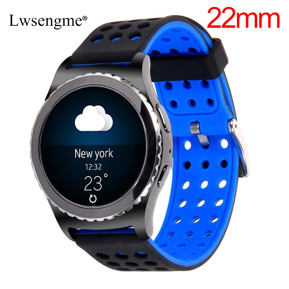 22MM Silicone Wrist Bands Strap for Moto 360 2 46mm Samsung Gear S3 W100 RW110 Urbane