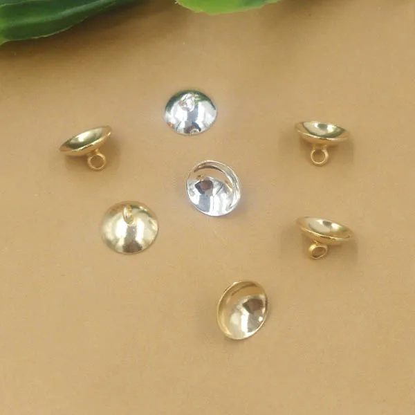 10mm Multi color Plated Brass Bell Bead End Caps with Loop Connector