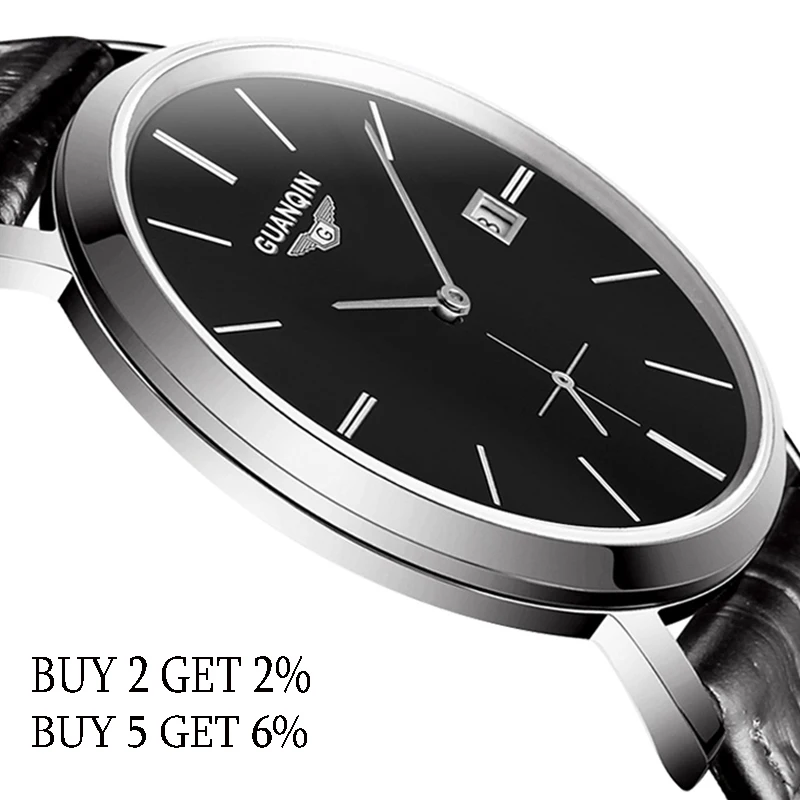Najtaniej GUANQIN 2019 Relogio Masculino męskie zegarki biznesowe automatyczne data zegar człowiek męskie zegarki top marka luksusowe wodoodporna data