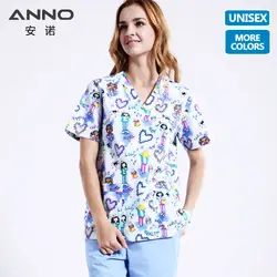 ANNO 5XL белый кормящих униформа плюс размеры спецодежда медицинская платье для женщин мужчин Хирургическая Одежда больницы скрабы комплект