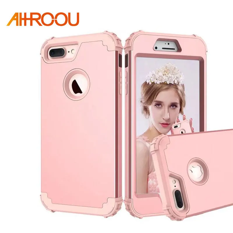 

For iPhone 8 7 Plus Phone Cases,Hard PC+Soft Silicone 3-Layers Hybrid Full-Body Protect Popular Phone Shells for iPhone8 Covers