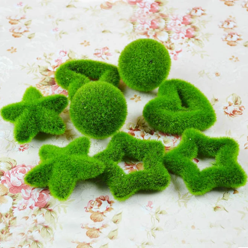 1Pcs Wholesale Rustic Artificial Fresh Moss Balls Decorative Green