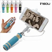 Селфи палка складной Проводной Мини самообслуживания Селфи селфи Палки Для iPhone Samsung LG Sony XiaoMi Встроенный Затвор Камеры, Штатив, Монопод