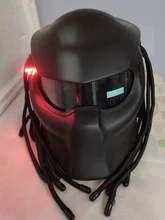 Masei 2017 New Predators helmet flexible strip lighting car-styling mask Fiberglass motorcycle Iron Man Full face Matte Black