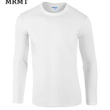 MRMT хлопок, Мужская футболка с длинным рукавом, чистый цвет, хлопковая футболка с длинным вырезом, одноцветная футболка