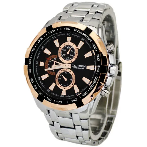 2015 Fashion Curren Stainless Steel Quartz Hours Clocks Gentleman Man's Dress Analog Wristwatches Free Shipping | Наручные часы