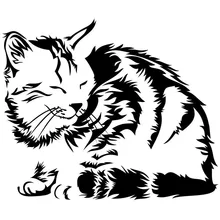14.9*12.5CM SLEEPING DORMANT CAT Animal Car Stickers Funny Window Decorative Decals Motorcycle Accessories C4-0445