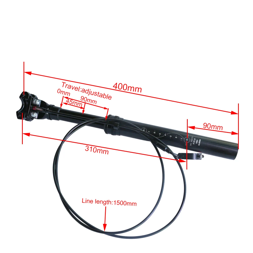 Провод дистанционного управления велосипедный Подседельный штырь контактный переключатель регулировка высоты MTB горная дорога пипетка Подседельный штырь 27,2 31,6*400 мм седельная труба