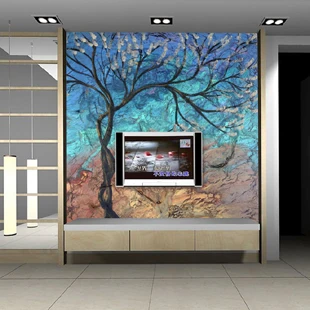 

Free Shipping 3D Abstract tree mural living room bedroom TV background wall coffee house restaurant sofa wallpaper mural
