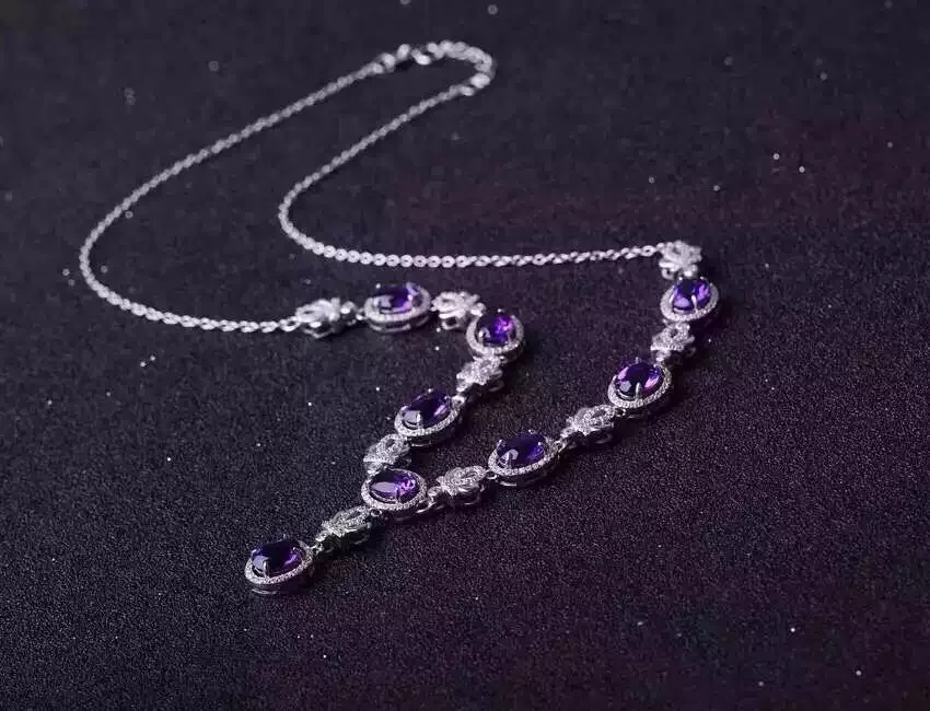Верность натуральный 6* мм 8 мм фиолетовая кристальная подвеска ожерелья для мужчин s925 серебро модные ювелирные украшения для женщин натуральный драгоценный