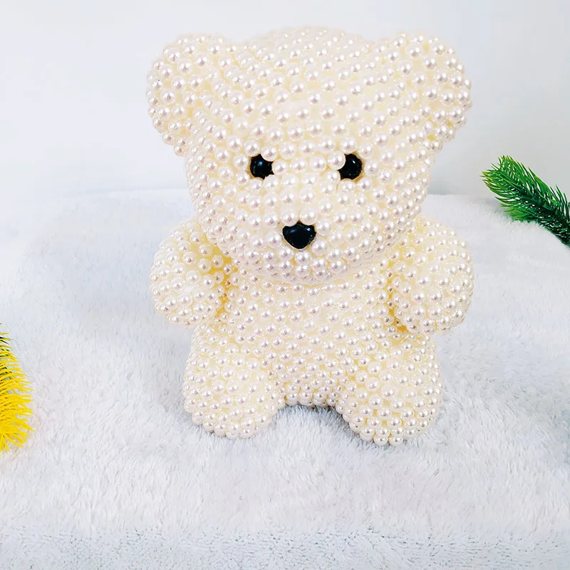 Забавные бусинки креативный подарок украшения DIY жемчужный медведь набор медведь Валентина пузырь креативный подарок на день рождения - Цвет: Milky white  1